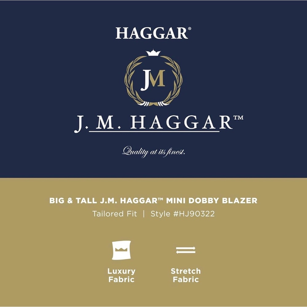 Haggar J.M. Haggar Blazer 50S Silver/Grey Sport Coat Tailored Fit 23” Sleeve - Picture 6 of 16